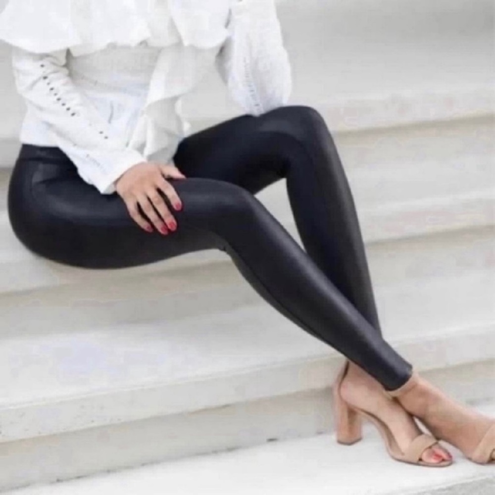 SPANX Black Faux Leather Leggings